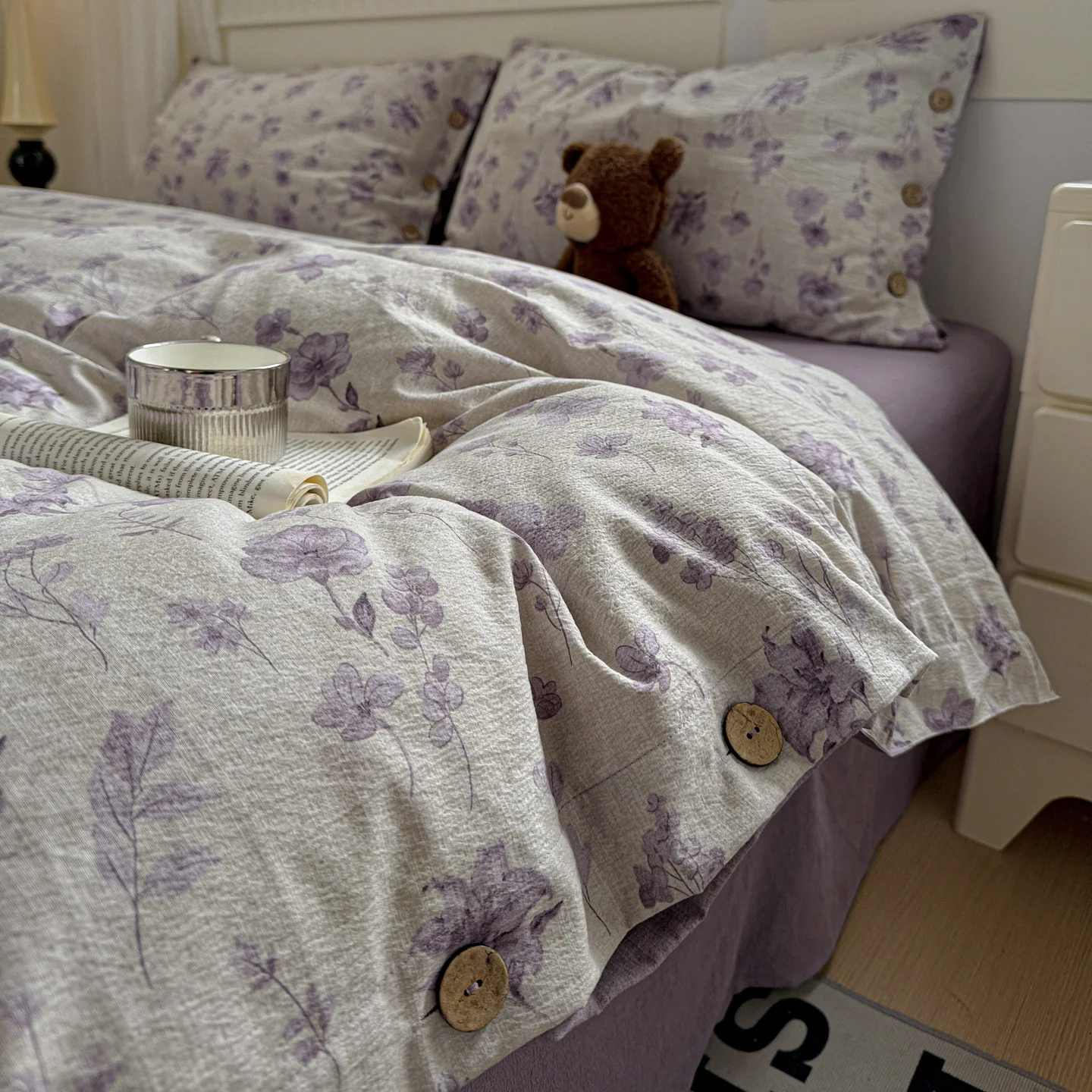 Grünes Blumen-Bettwäsche-Set, Vintage-Bettbezug-Set mit Kissenbezügen, Einzelbett, Doppelbett, Bett, Heimdekoration, Bettwäsche-Set für Zuhause – Detail 5