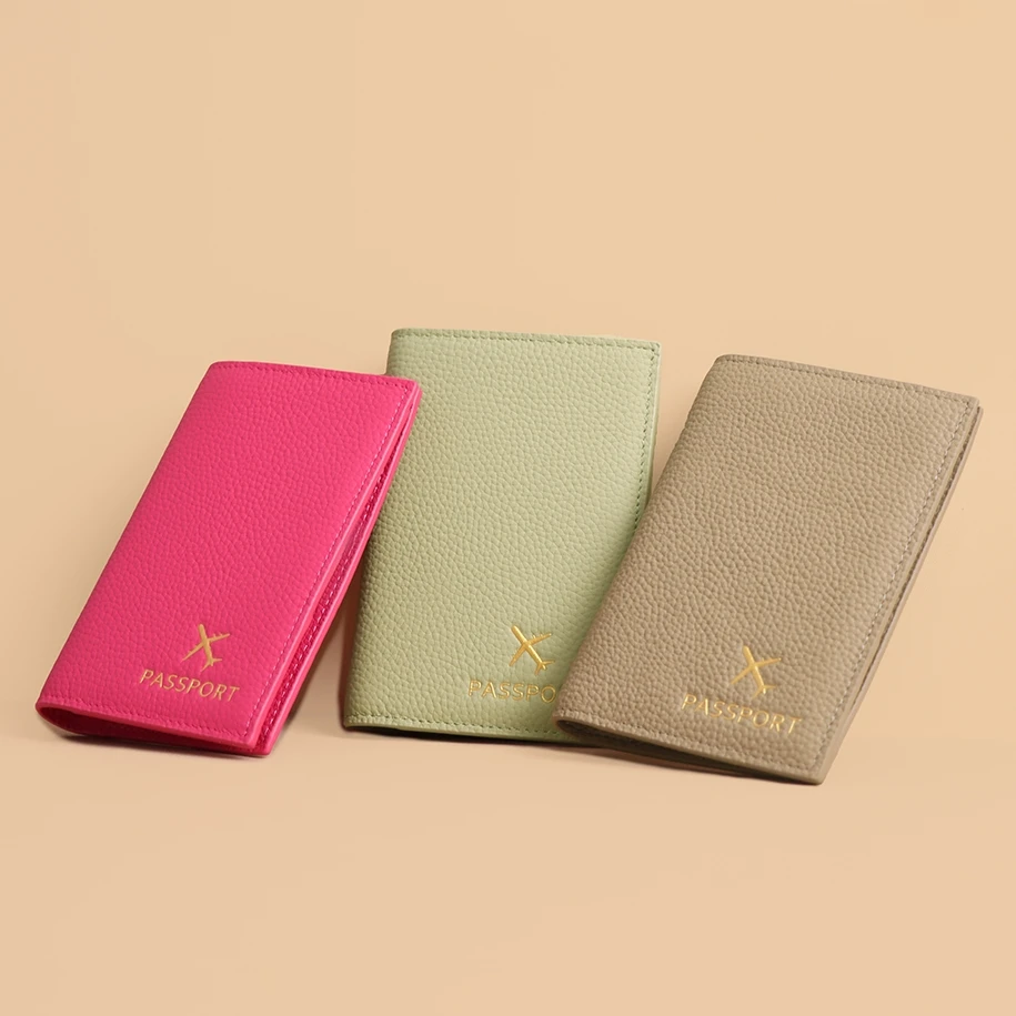 

Ultra-Thin Leather Passport Holder Travel Document Storage Bag Anti-Theft Card Case Protection Cover for Youth Women