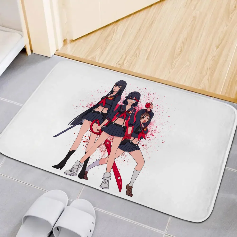 Cute Room Decor Kill La Kill Washable Non-slip Kitchen Rug Bathroom Floor Mats Entrance Doormat Balcony Mat for Hallway Carpet images - 6