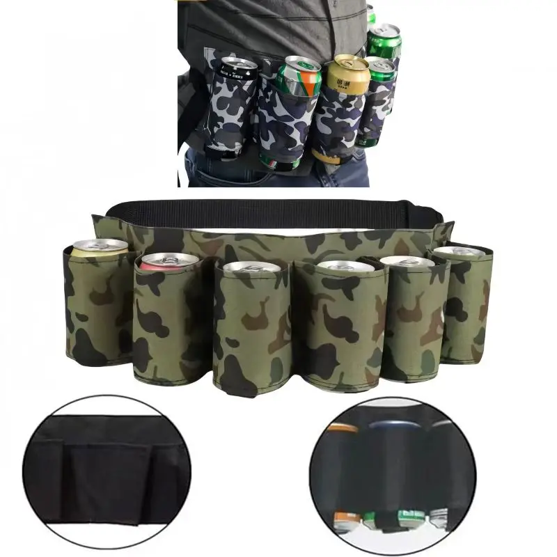 

Креативная регулируемая поясная сумка с 6 карманами для хранения цветов, портативная подвесная поясная сумка для газировки, пива, барбекю, вечеринки, кемпинга, пикника