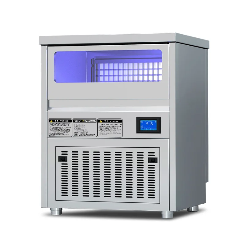 

Ice machine Commercial automatic milk tea shop Small square crescent ice machine Workbench Stainless steel ice cube machine