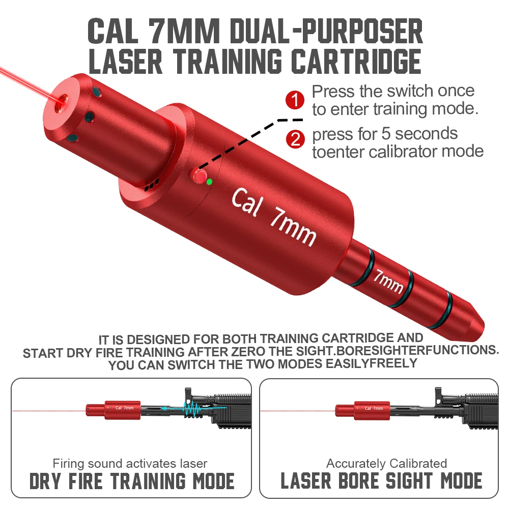 مدرب الضوء الأحمر الأخضر المغناطيسي متعدد الوظائف مقاس 7 مم، ثنائي الغرض للتدريب والمعايرة