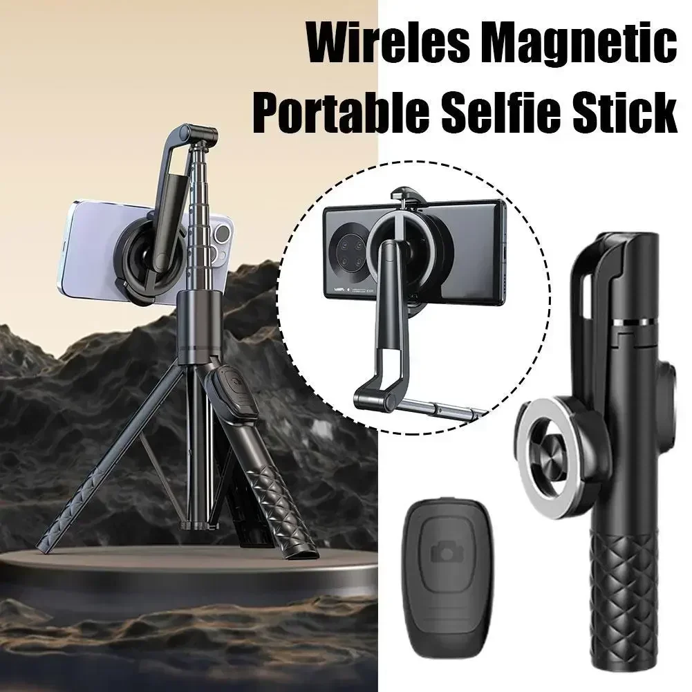 

For Mobile Phone 130cm Portable Wireless Magnetic Selfie Stick Tripod Foldable With RemoteFor iPhone Samsung