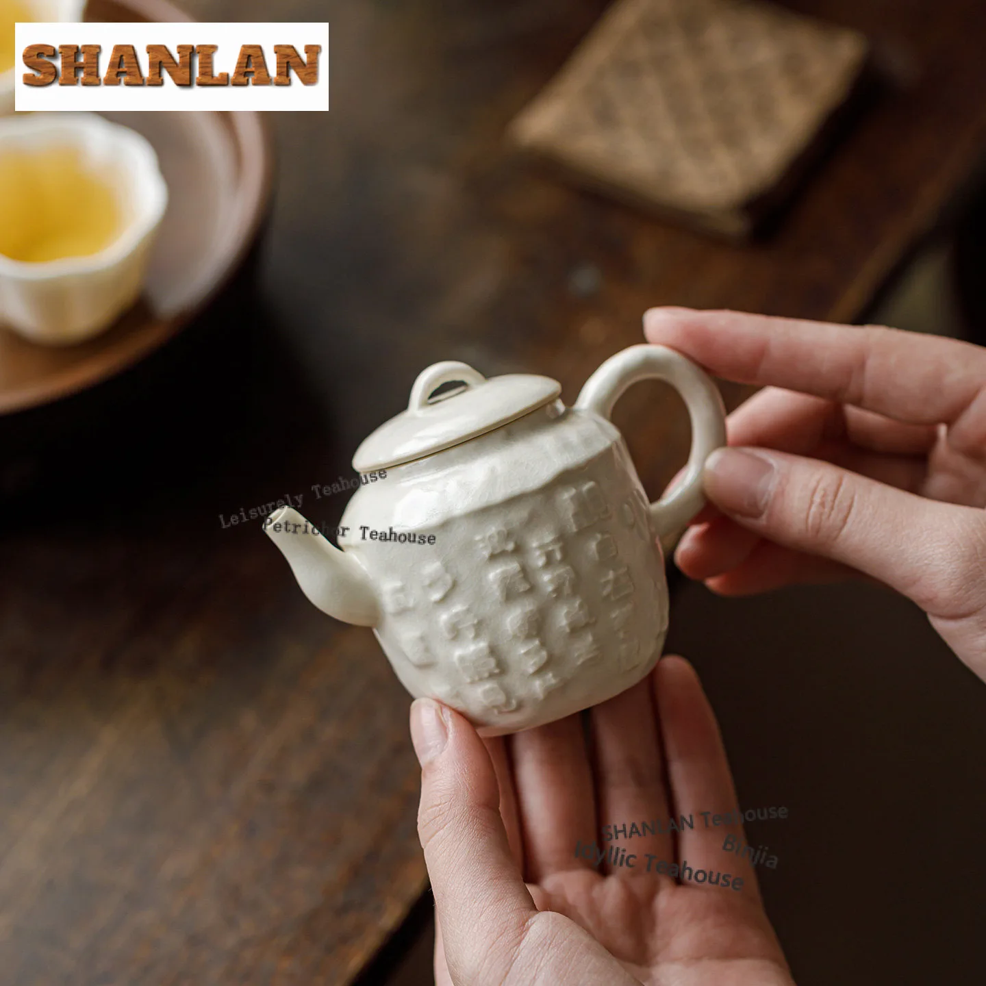 

110ml Soda Glaze Heart Sutra Teapot Antique Tea Infuser Pot Tea Making Kettle With Ball Hole For Tea Accessories Decoration