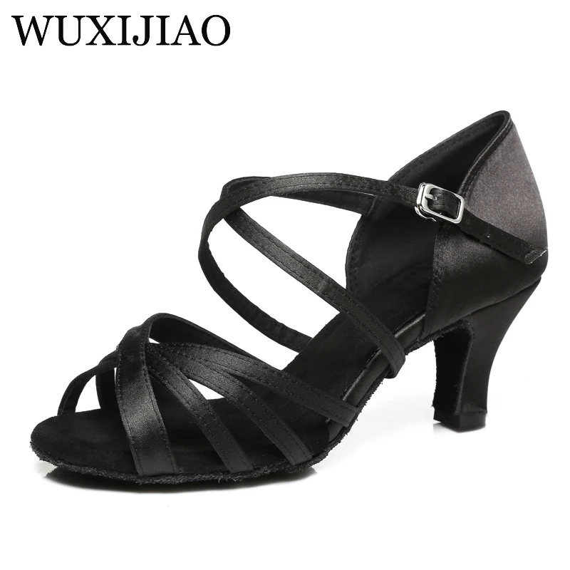 satin Latin dance women's competition performance shoes feature a soft, high elasticity, anti slip, and wear-resistant sole