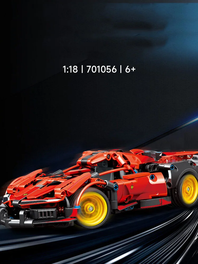 Technischer 1:18 Maßstab Supersportwagen-Bausatz Apolloes Project EVO Super Sport Auto Rückziehfahrzeug Konstruktions-Bausteine Spielzeug – Detail 1