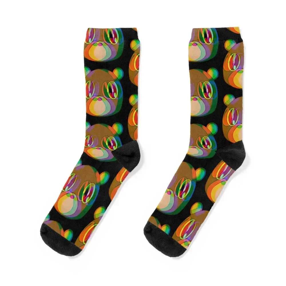 Graduation Bear Glitch Socks christmas stocking Wholesale Antiskid soccer Socks For Men Women's