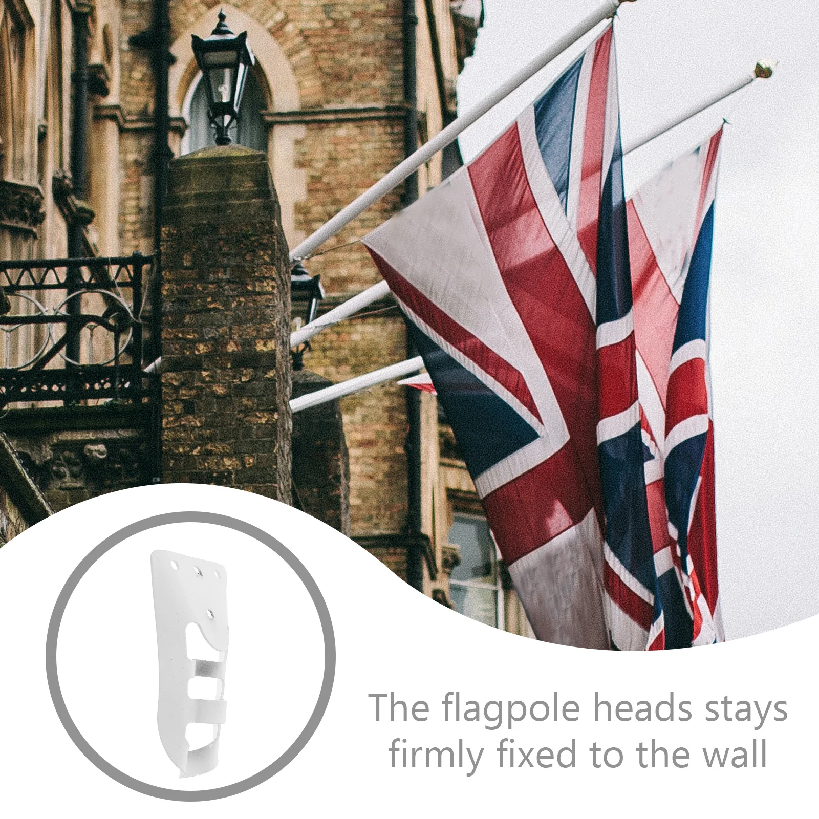 

Durable Stainless Steel Flag Pole Holder Bracket Wall Mount Metal Mounting Base for Long Time Use Flagpole Mounting Bracket