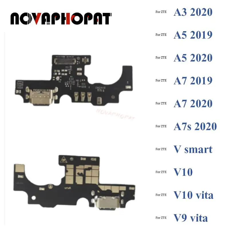 Para ZTE Blade A5 A3 A7 A7s A31 V Smart 2020 2019 V9 A35 A36 A55: Cabo Flexível de Carregamento USB com Porta de Carregamento e Placa de Microfone MIC