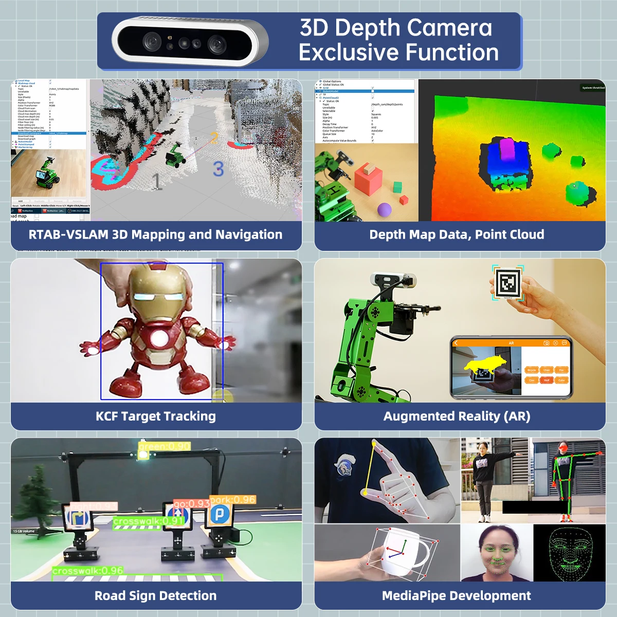NEW ROS2 Education Robot JetRover Python Programming with 6DOF Depth Vision Robotic Arm Support Mapping Navigation for JETSON NA