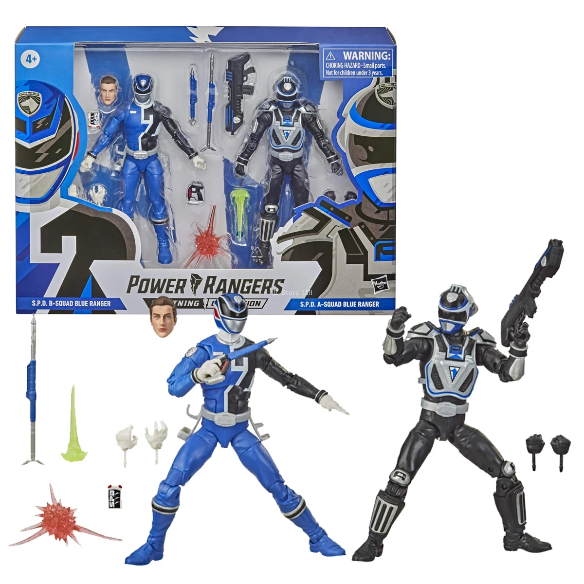Hasbro Power Rangers Colección Lightning S.P.D. Squad B Blue Ranger Versus Squad A Blue Ranger Paquete de 2 juguetes de 6 pulgadas regalo F1171