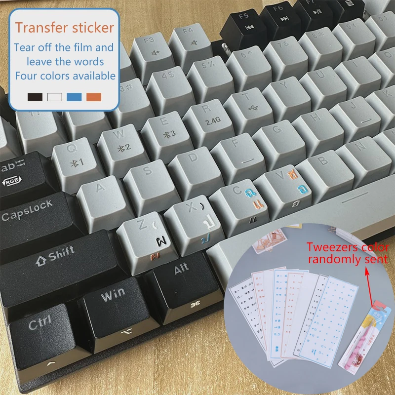 

【Thai Japanese Language Keyboard Stickers For Desktop And Laptop Computers Universal Type Transparent Side-Engraved Stickers】
