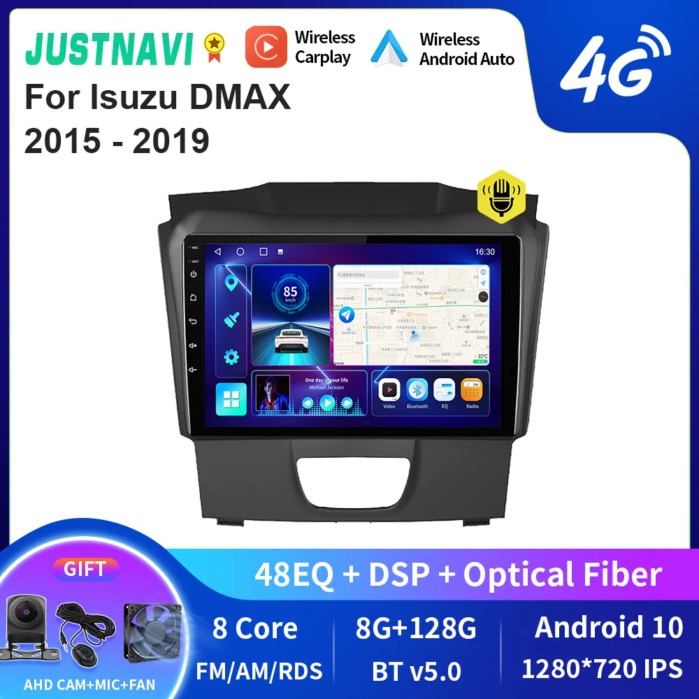 

JUSTNAVI QT10 Android Auto Radio For Isuzu DMAX 2015 - 2019 Stereo CarPlay Car Multimedia Video Player Navigation GPS 2din DVD