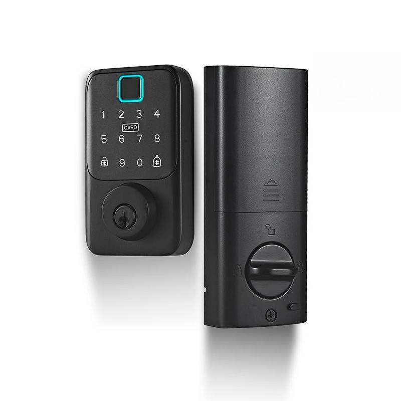 

European and American smart fingerprint password lock indoor wooden door automatic facial recognition free hole
