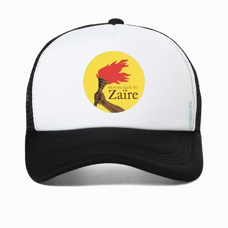 Zaire Congo Flag Baseball Cap ZAIRE FLAG democratic republicof the congo souvenir Funny Unisex Hats Mesh Visor Outdoor Sun Hat