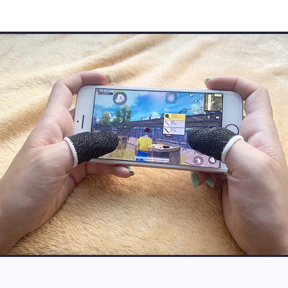 

10Pcs Breathable Finger Sleeves Elastic Screen Touch Anti-Sweat Thumb Covers Anti-Slip Oil-Proof Finger Cot for Mobile Game