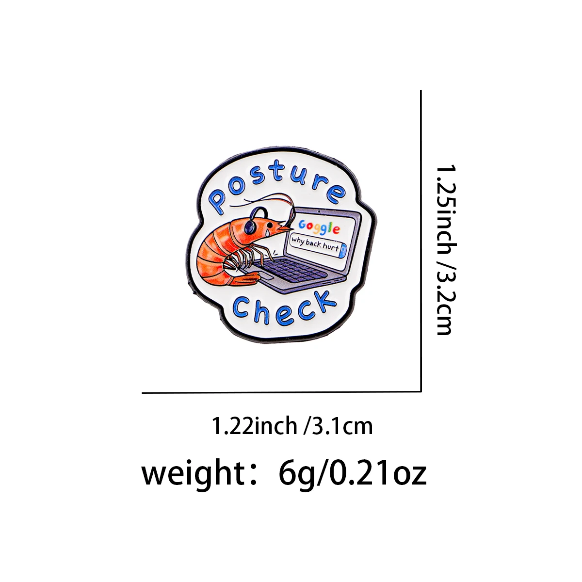 Funny Shrimp Enamel Pin, Quirky Lapel Accessory