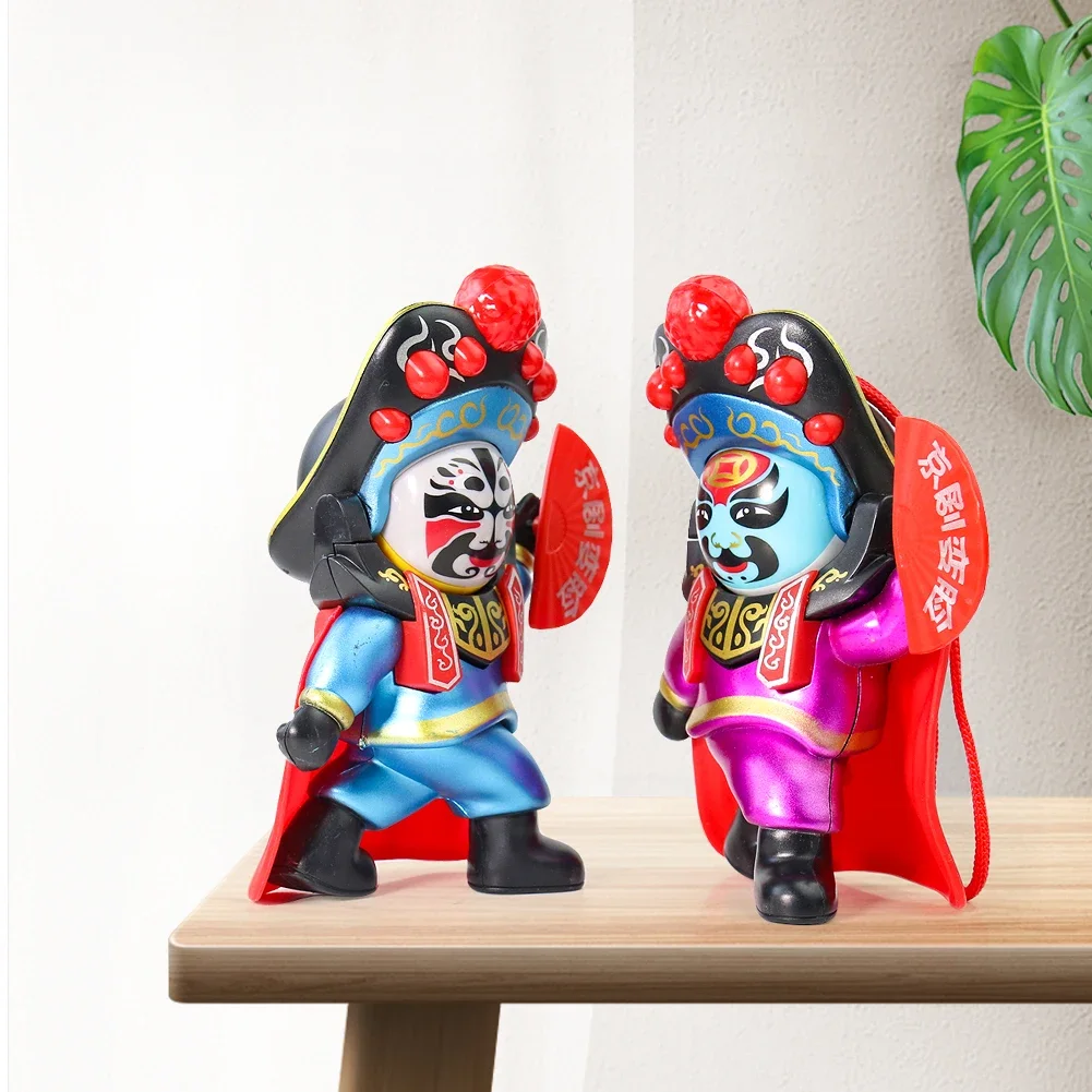 Face Changing Doll Chinese Opera Figure Traditional Facial Makeup Miniature Cultural Decor Gift Kids Folk Art Souvenir Puppet