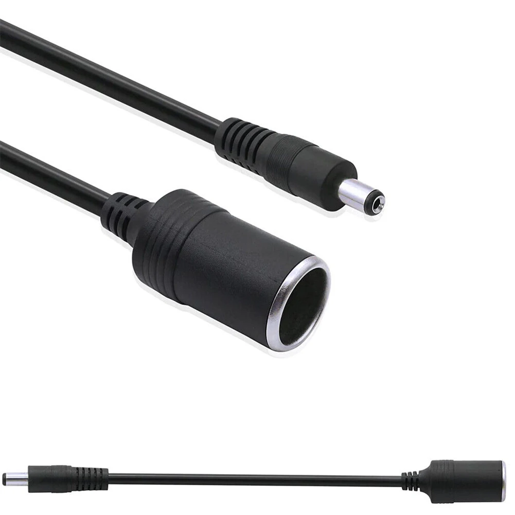 Car Electrical Power Adapter with 5.5x2.1mm Male and Female Socket for Integration into 12V 24V Vehicle Wiring