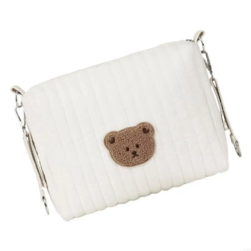 كاريكات دب مطرزة كيس تخزين حفاضات سفر حافلة واسعة خفيفة الوزن حقيبة غسل الطفل حقيبة منظم L8RB #5