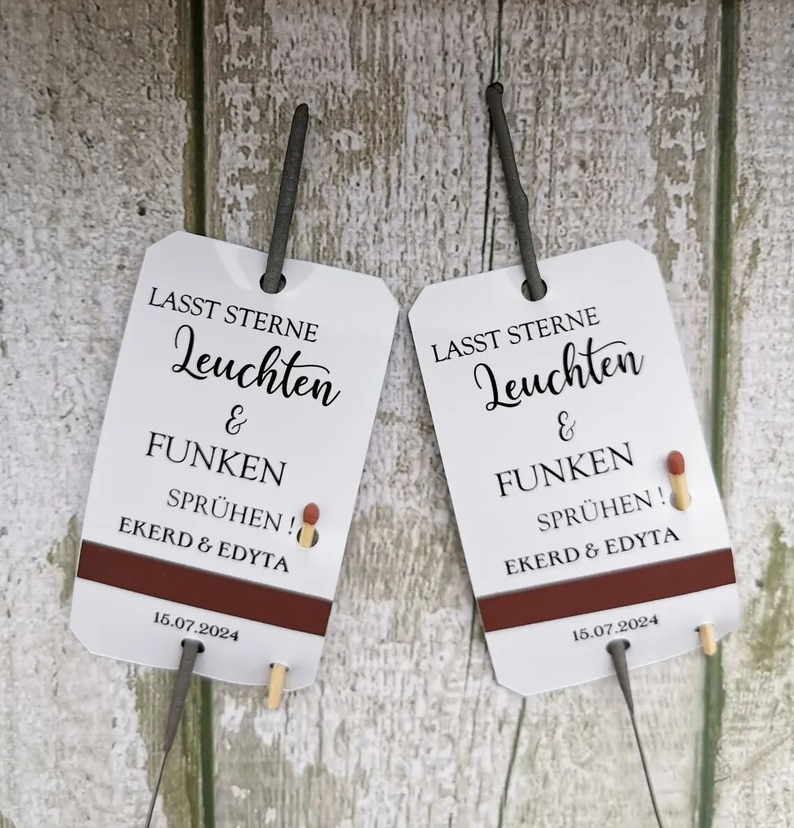 WUNDERKERZEN-TAGS für Hochzeit, personalisierte Hochzeits Let Love Sparkle, Party, Jubiläum, Verlobung, Tags für Wunderkerzen.