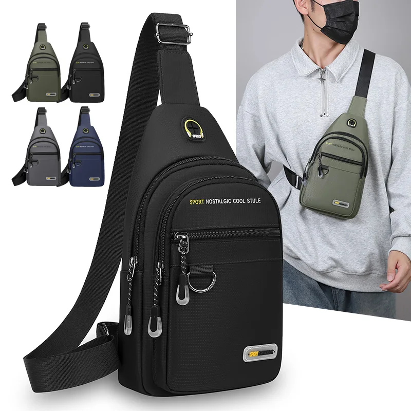 

Men's Chest Bag Fashion One Shoulder Crossbody Bag Large Capacity Outdoor Sports Cell Phone Bag