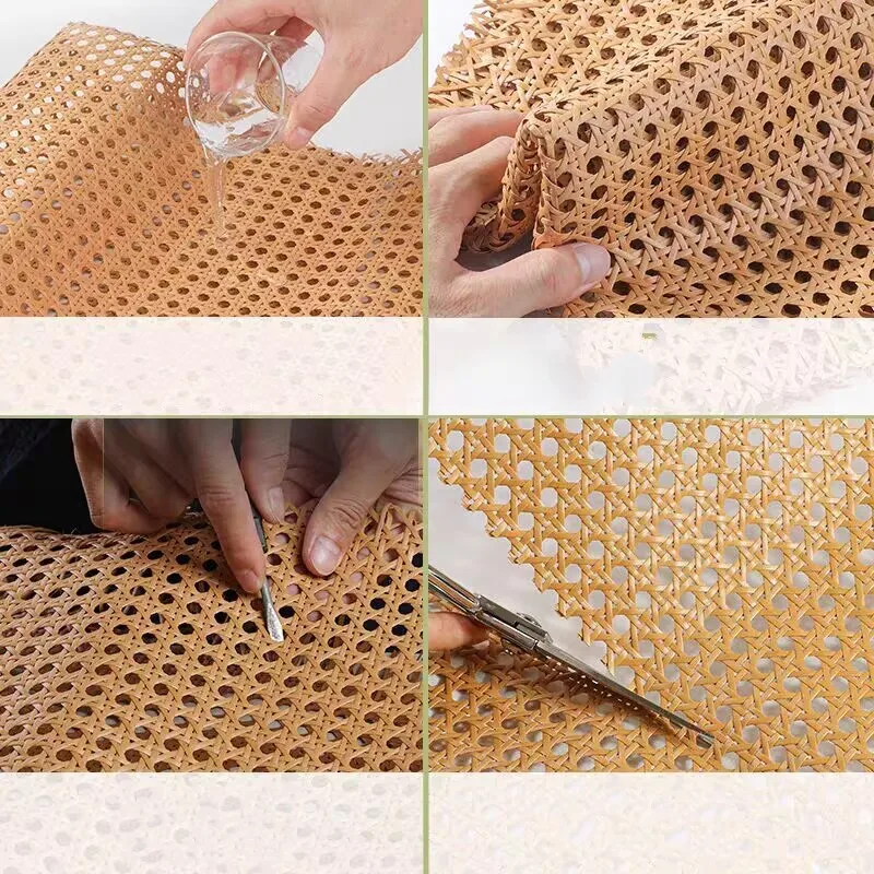 

Furniture Accessories Indonesian Plastic Rattan Cane Webbing Roll Wicker Sheet Outdoor Chair Table Furniture Repair Material