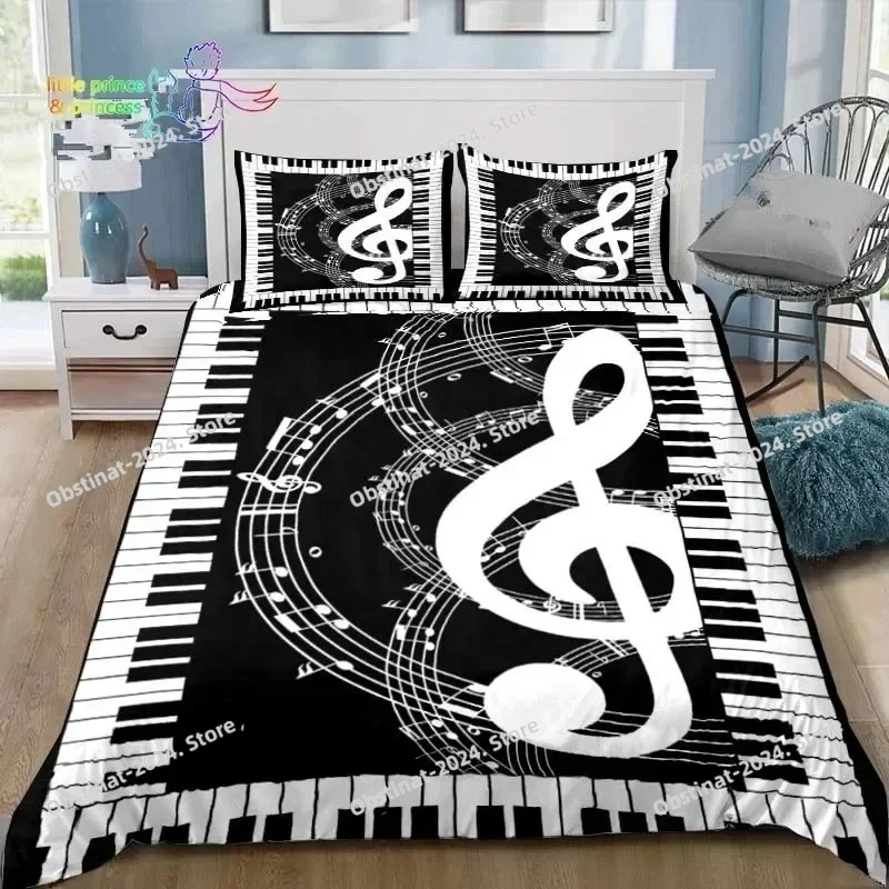 

Music Note Piano Bedding Set Single Twin Full Queen King Size Bed Set Adult Kid Bedroom Instrument Bedding Gift