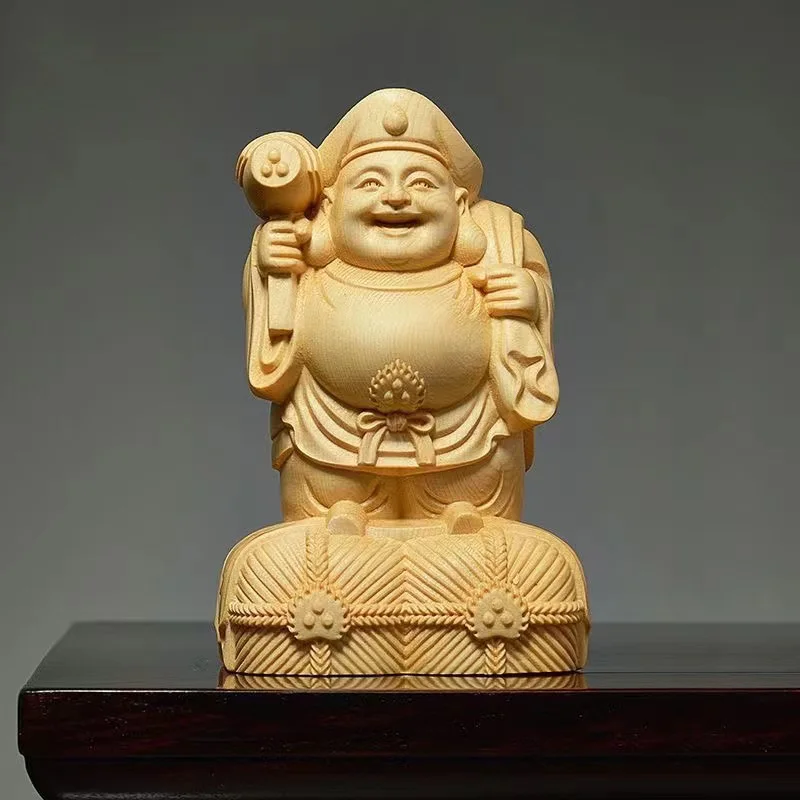 

Solid Wood Big Black Sky - Statue，The Healer of Diseases And The God of Wealth,Lndian Buddha Home Room Office Feng Shui Statues