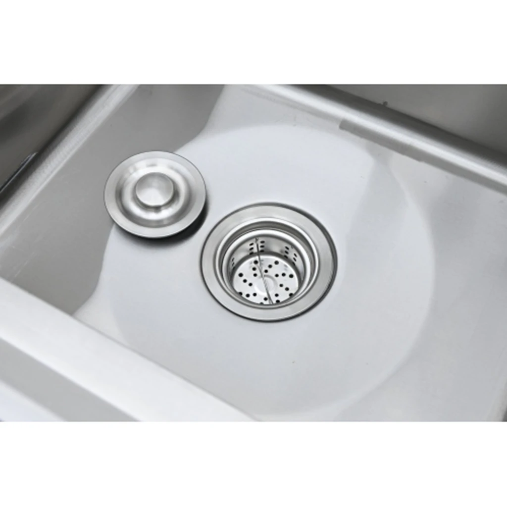 Mehrzweckwaschbecken aus Edelstahl, freistehendes Waschbecken, ausziehbares Wasserhahn-Design, mehrere Speicherräume, leicht zu reinigen und bequem