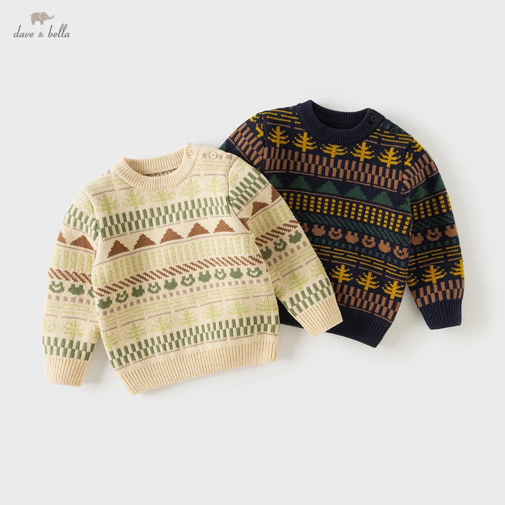Dave Bella Children’s Sweater Kids Clothes Boy Winter Top Pullover For Aged 4 To 6 Fashion Outdoors Long-sleeve Warmth DB4264600