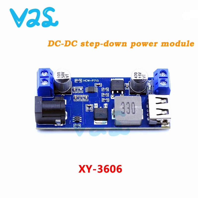 1pcs - 50pcs DC 5A Step-down Power Supply Module 24v / 12V Wide Voltage 9-36V to 5V Power Converter XY-3606