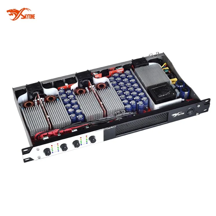 Professional 1000W*4 power amp 1U class d sound digital power amplifier