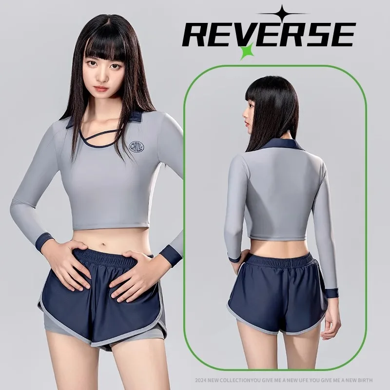 2024 New Women's Swimwear Slim and Slim Professional Swimming Specialized Sexy Long Sleeve Swimwear