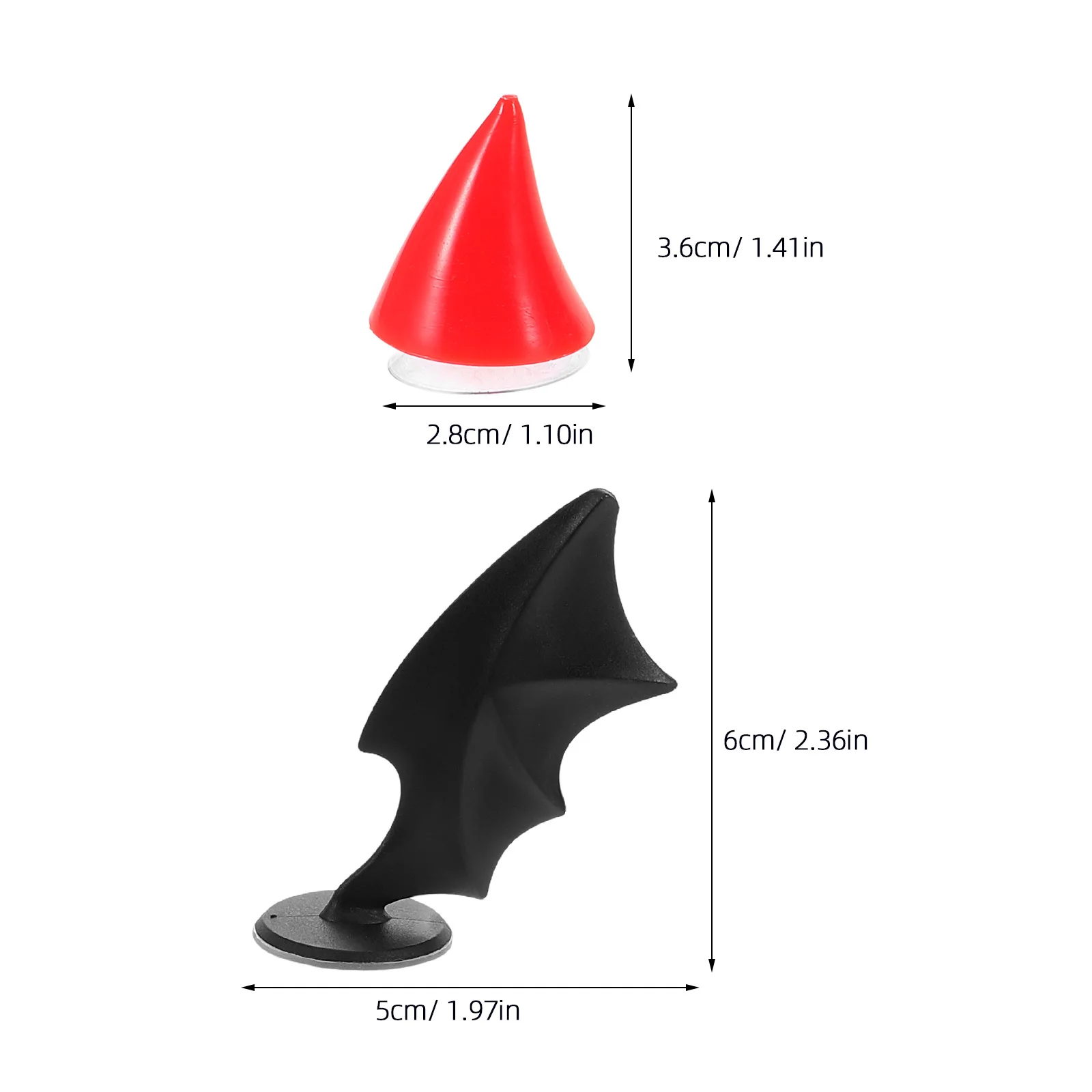 4 قطعة قرون الشيطان أجنحة دراجة نارية اكسسوارات آذان القط عصا على شفط كأس زينة للدراجات التزلج الرجال النساء