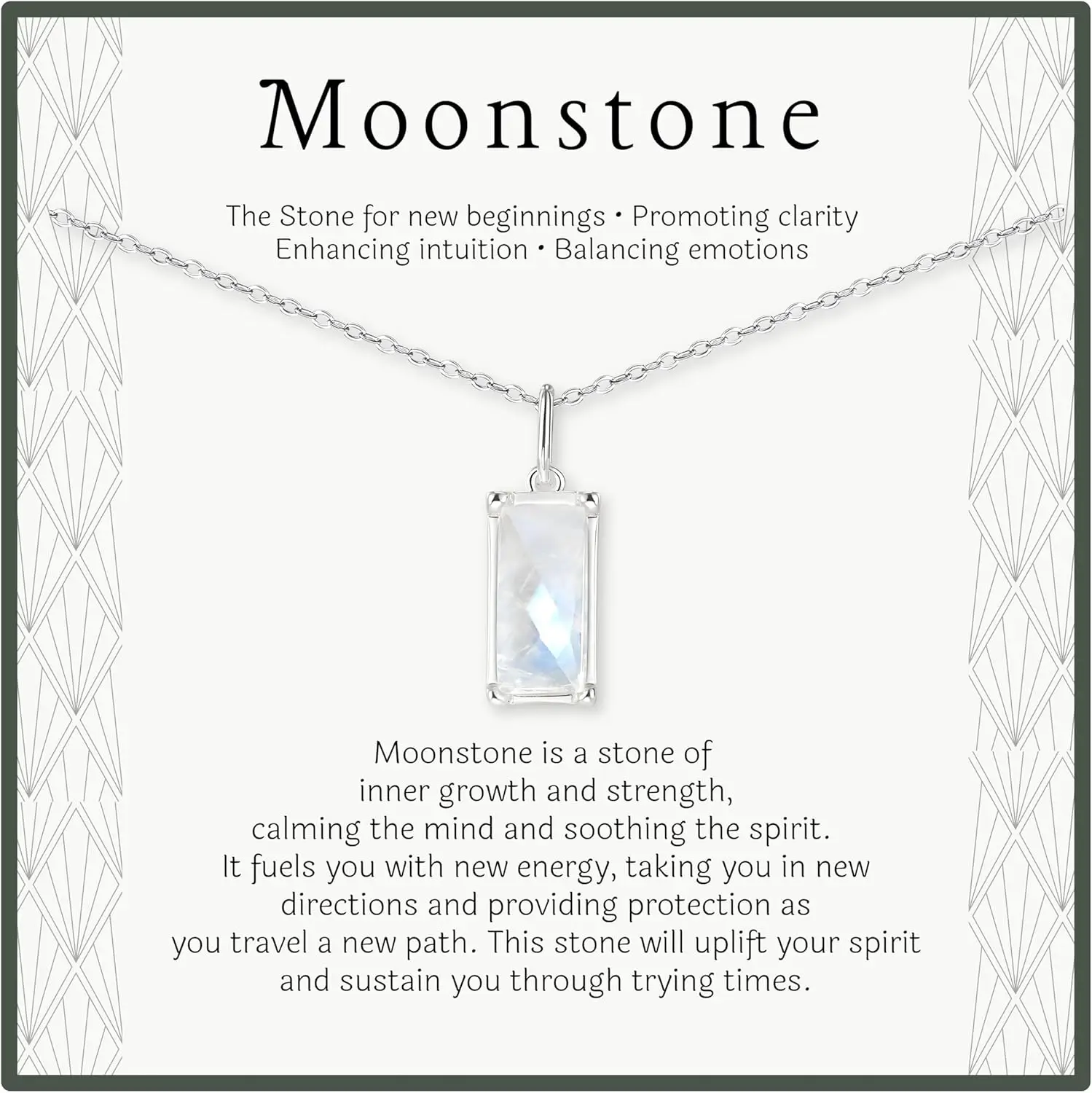 

Beginnings Rainbow Moonstone Sterling Silver Necklace for Women pendants healing crystals