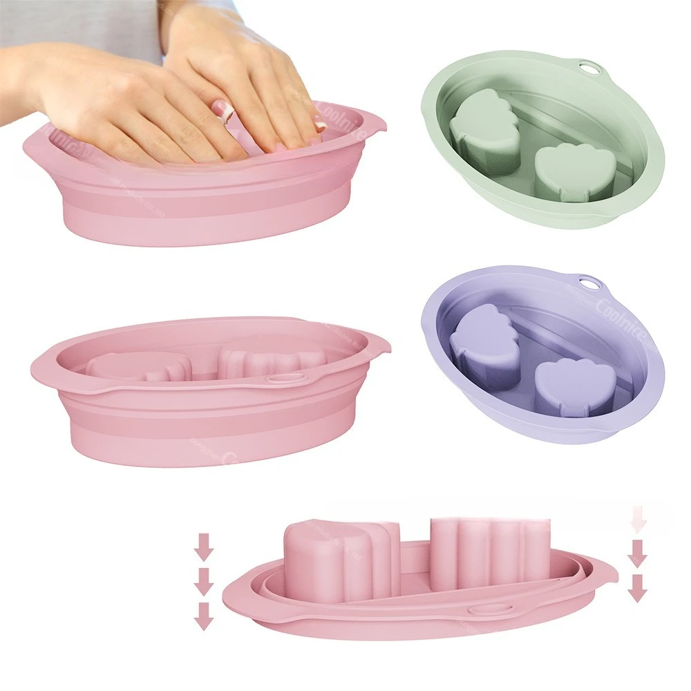 多目的シリコーンネイルアート浸漬ボウルケラチン軟化浸漬ボウル折りたたみポータブル爪除去ボウルネイルアートツール