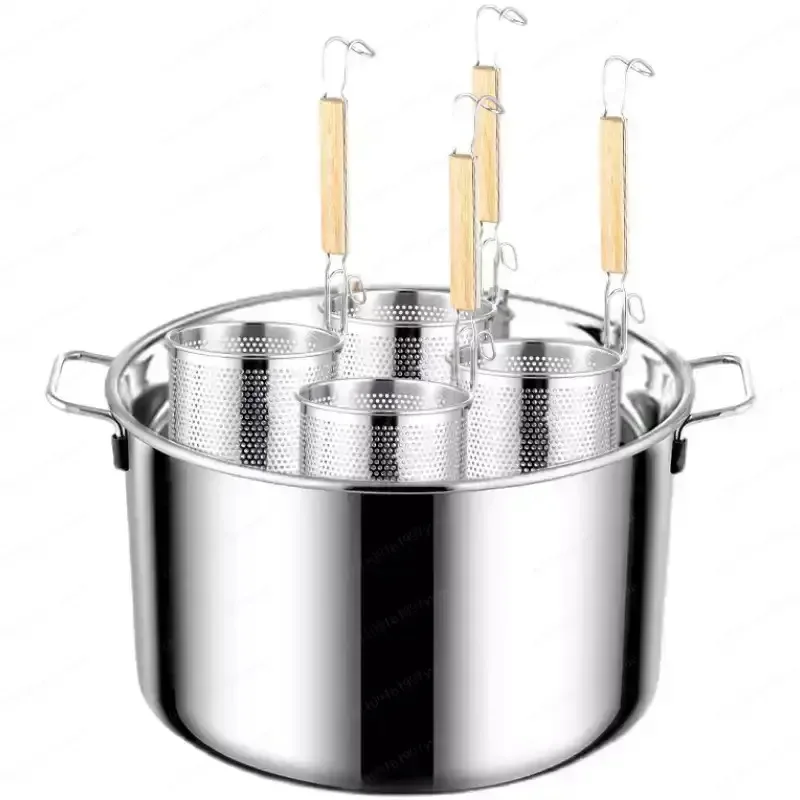 Large Capacity Stainless Steel Pot, Soup Bucket & Noodle Cooker for Induction Cooker, Stewing & Boiling
