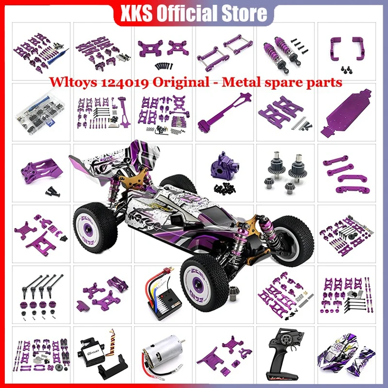 WLtoys 124019 124017 124019 RC coches repuestos originales brazo oscilante asiento C Motor inferior caja de cambios diferencial amortiguadores neumático