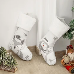 Christmas Socks Home Decor Natal Noel Fireplace New Year 2025 Party Santa Sack