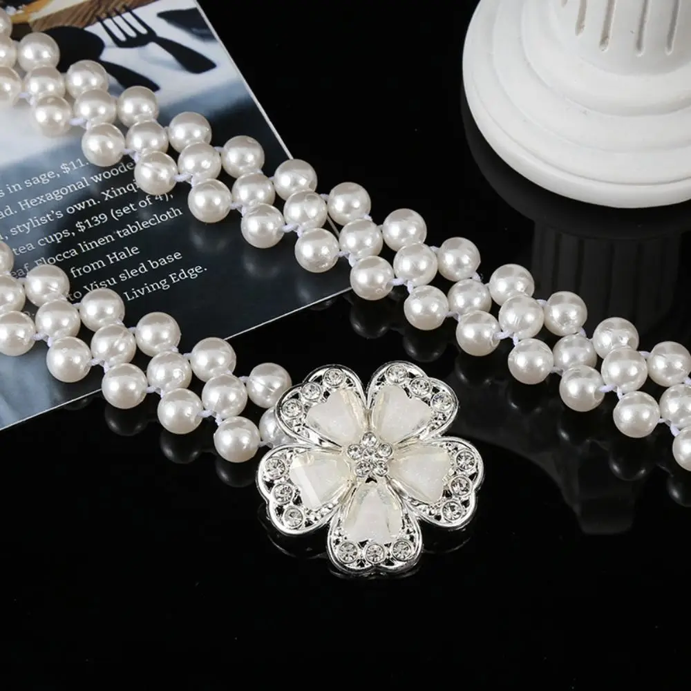 Elastic Pearl Waist Belt New Elegant Punk Waistband Decorative Skirt Clothing Accessories Waist Chain for Women Lady