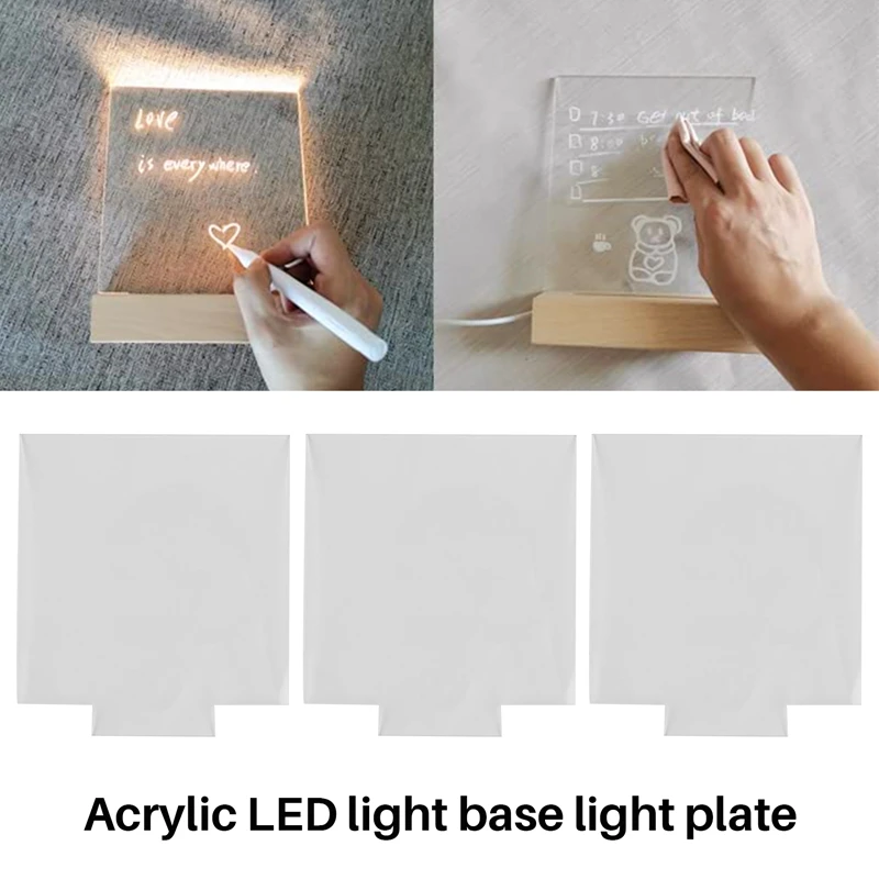 Acrylic Sheet Clear Cast For LED Light Base Table Signs DIY Display Projects Craft Led Lights For Projects 6 Pieces