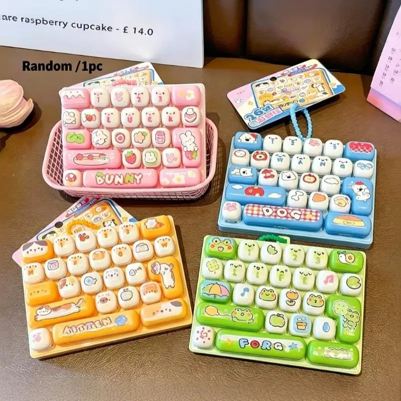 Cute Cartoon 6‑Key Simulated Keyboard Decompression Toy Pendant Creative Bag Ornament Accessory For Students Holiday Gift