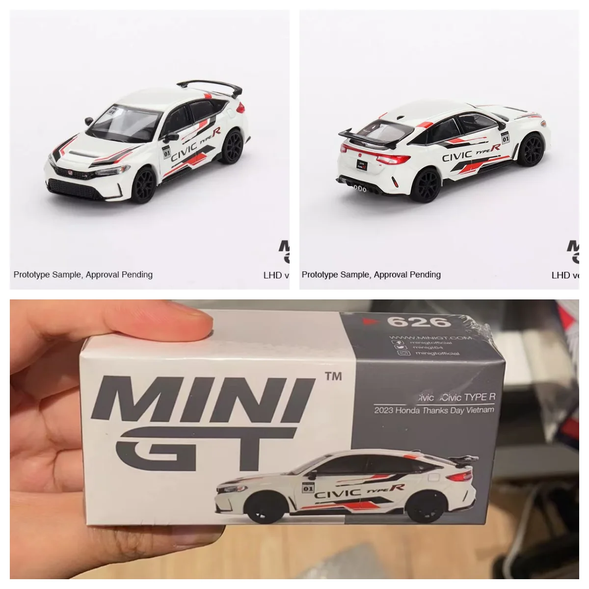 MINI GT Civic Type R 2023 Honda Thanks Day فيتنام # 626 ~ 1/64 دييكاست نموذج سيارة