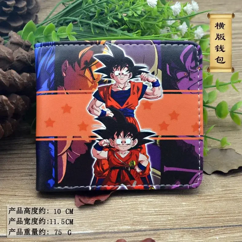 Dragon Ball Anime Wallet with ID Card Holder Transverse Style Short Bi-fold PU Coin Purse Pouch Money Clip Wallets Cosplay Gifts