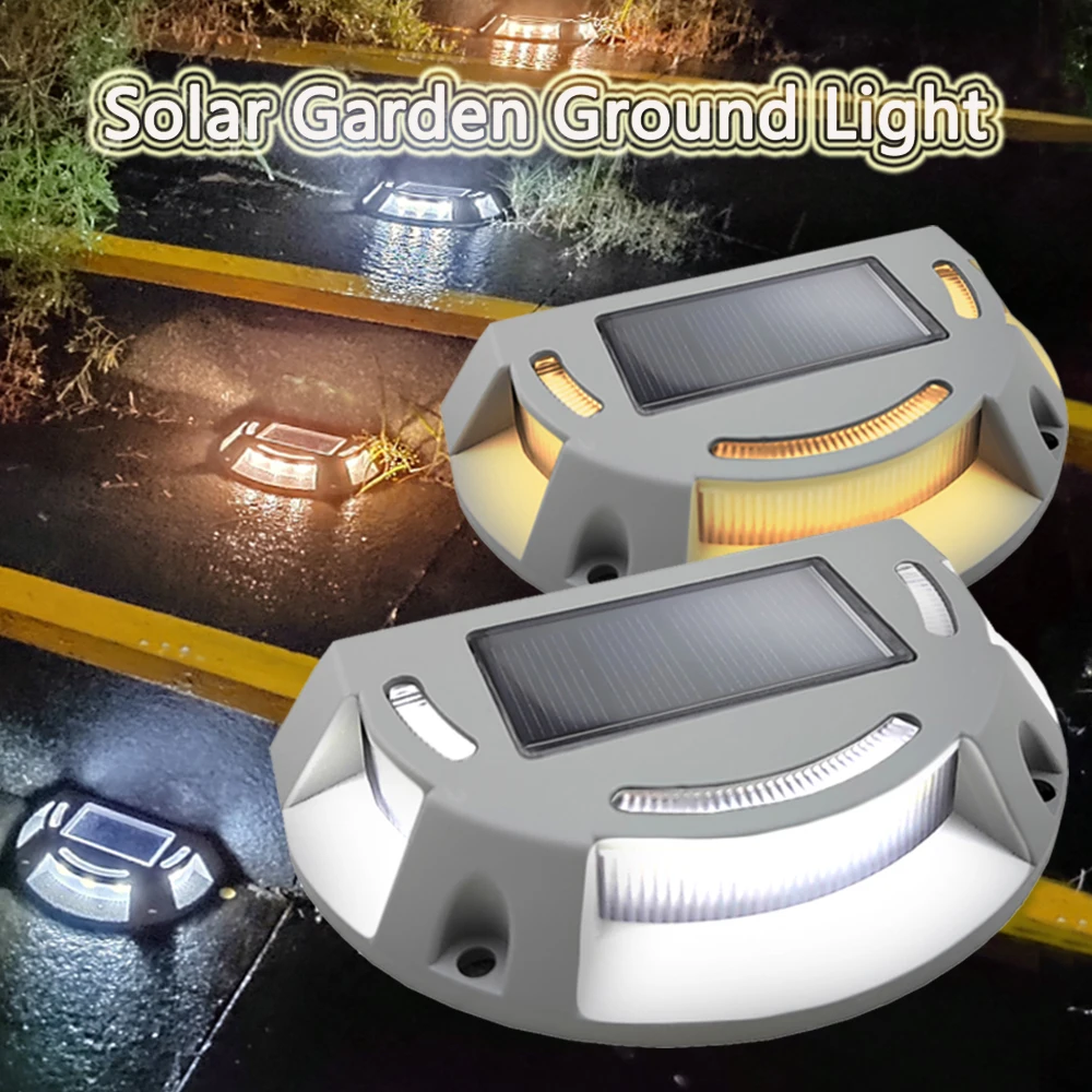 LED Solar Light Outdoor Waterproof Garden Deck Stair Light Solar Stud Driveway Pathway Step Ground Dock Lawn Landscape Lighting