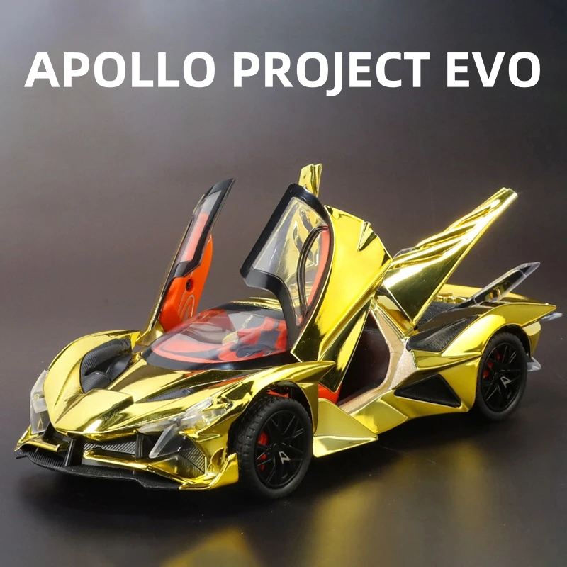 

1:24 Apollo Project EVO Electroplate Alloy Model Car Toy Diecasts Metal Casting Sound and Light Car Toys For Children Vehicle