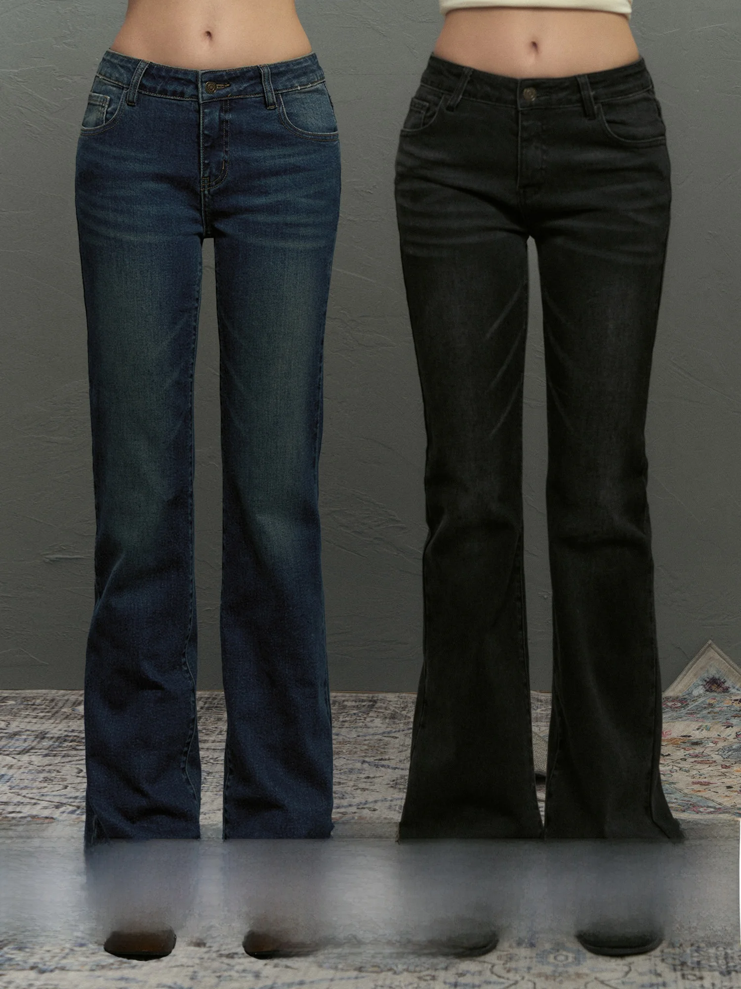 

NECY Vintage Flared Jeans Women's Autumn Winter Waed Casual Pants Elastic ular Sexy Long Trousers Loose Fit Casual Jeans
