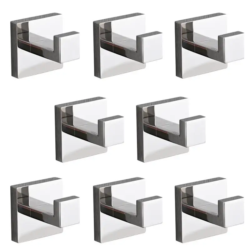 

8-Pack Wall-Mounted Stainless Steel Towel and Coat Hooks for Bathroom, Bedroom, and Kitchen Use