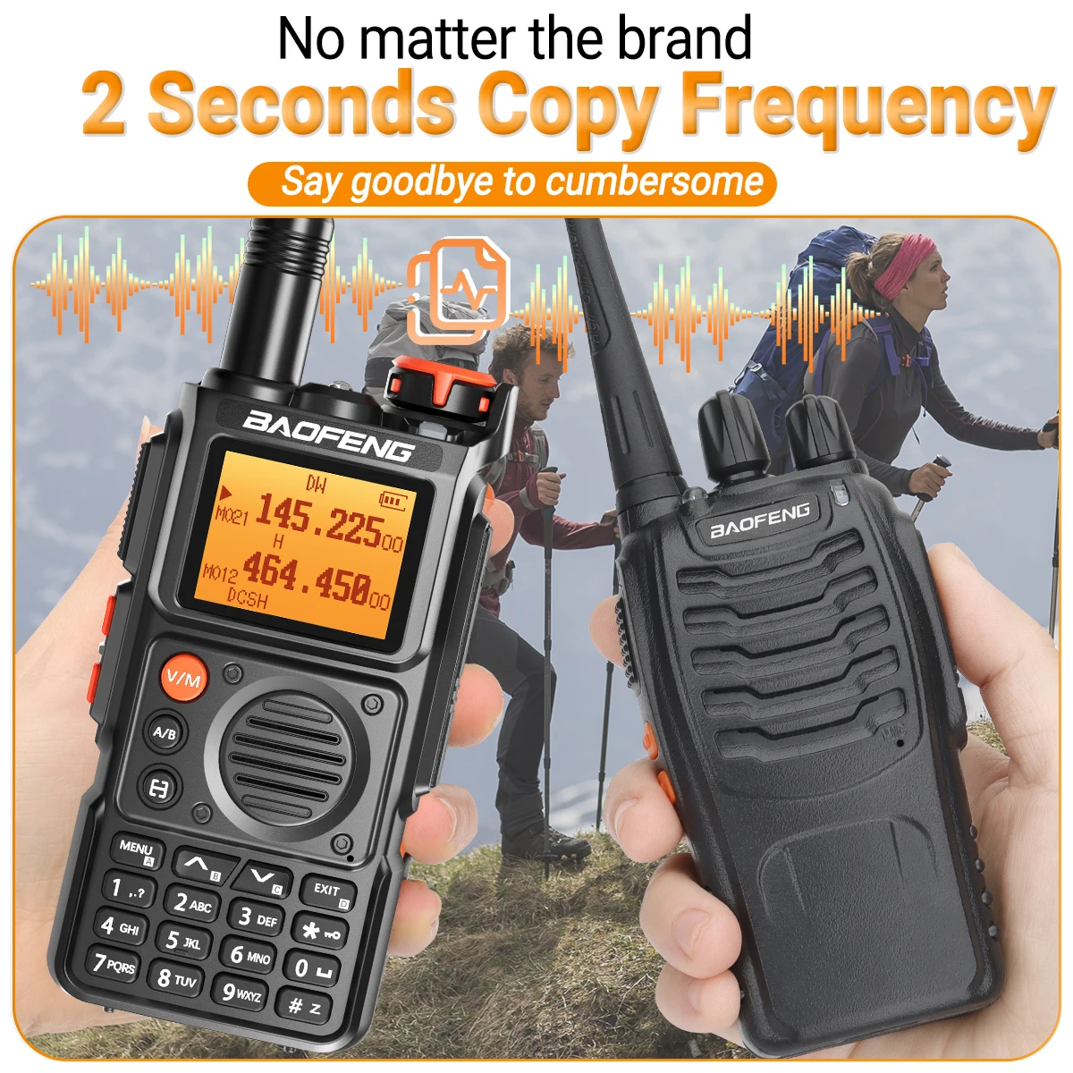 2 SZTUK Baofeng UV-K6 Walkie Talkie Multi Band Wireless Copy Frequency 999 CH NOAA DTMF High Power Type-c Long Range Two Way Radio